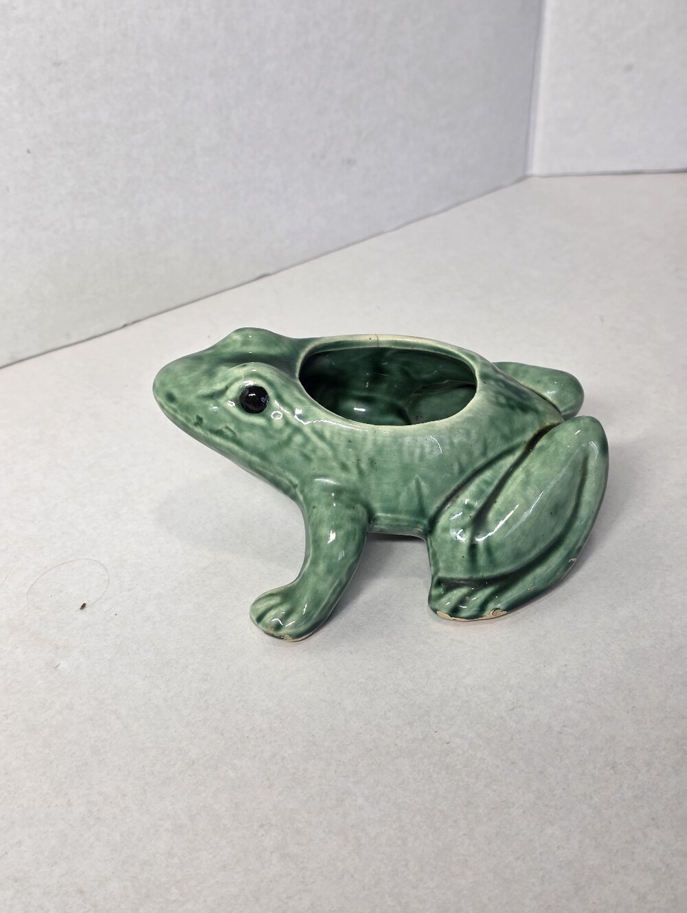 Vintage Frog Planter Or Kitchen Sponge SOS Pad Holder Ceramic Amphibian Pot